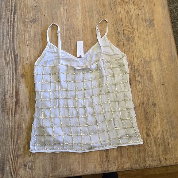Corey Lynn Calter Rhinestone Mimi V-Neck Cami Top Shirt Anthropologie Medium - Picture 4 of 7